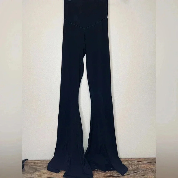 Aerie Offline Real Me Xtra Flare High Rise Front Split Hem Black Legging - Picture 3 of 6